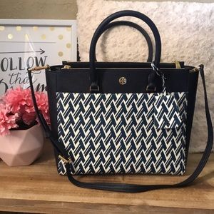 Tory Burch Double Zip Printed Satchel